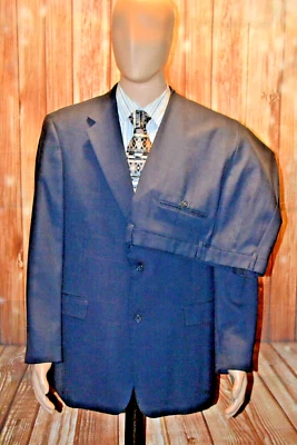 Austin Reed Men Navy Blue Wool 2 Front Button Suit Sz 44R Wst 34x30 - Image 1 of 4