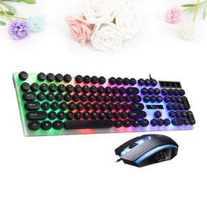 USB -Computerkabeltastatur komfortable Hintergrundbeleuchtung Tastatur (schwarz) - Bild 1 von 11