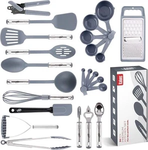 24 Pcs Kitchen Utensils Set, Nylon & Steel Cookware - Picture 1 of 7