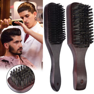 Men Boar Bristle Hair Brush Natural Wooden Club Style Brush For Men Styling