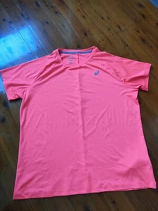 Asics mens t shirt size L Orange short sleeve crew neck fitness EUC - Picture 1 of 4