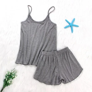 Women Pajama Set Modal Sleepwear Cami Sleep Top With Short Sleepwear Short Sets - Picture 1 of 27