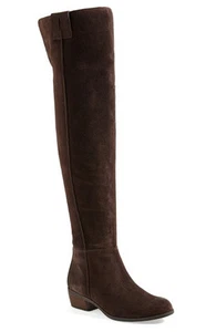 NUEVO Sam Edelman Johanna Sobre la Rodilla Espresso Marrón Gamuza Cuero Bota Talla 6 - Imagen 1 de 12