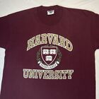 Vtg 90s Harvard University T Shirt Mens XL Crest Red Burgundy Graphic Lee Cotton