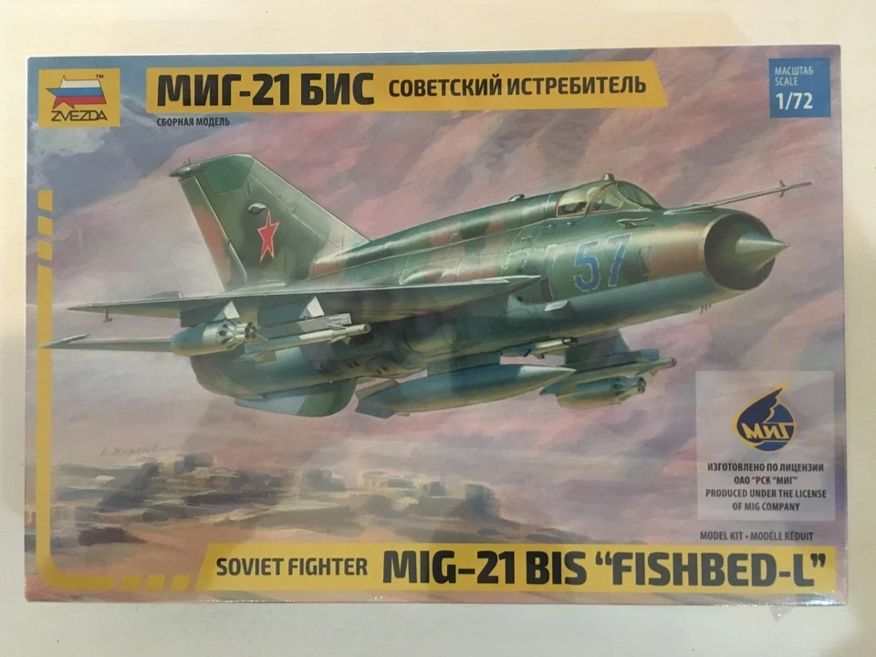 Zvezda Soviet Fighter Mig-21bis Fishbed-l 7259 Plastic Model Kit
