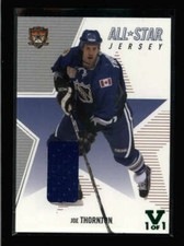 JOE THORNTON 2002/03 ITG BE A PLAYER BAP ALL-STAR USED JERSEY VAULT 1/1 AX4083