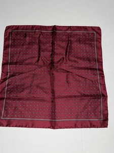 Vintage 60s Men’s Silk Kerchief Pocket Square 100% Silk Burgundy Paisley - Picture 1 of 3