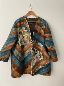 Handmade Log Cabin Quilted Jacket Fit Up To AU 24 - Picture 1 of 7