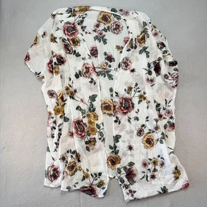 Maurices Floral Kimono Duster Cover-Up L/XL Lightweight Open-Front Sheer Jacket - Picture 1 of 9