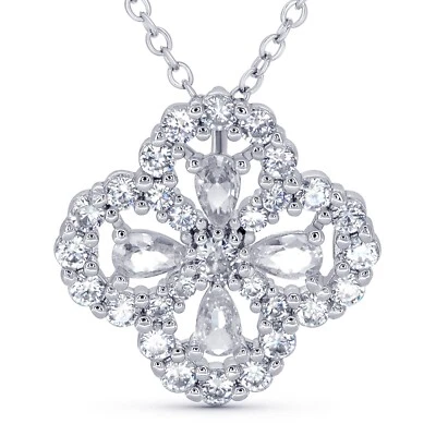 TRYNDI Luxe Trébol Collar Colgante Plata para Mujer - Regalo de Navidad para Esposa Foto 1 de 4