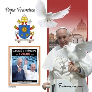 St Thomas - 2021 Pope Francis, Obama - Stamp Souvenir Sheet - ST210426b - Picture 1 of 1