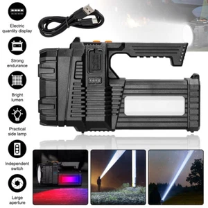 11000000LM Rechargeable Spotlight LED Flashlight Outdoor Handheld Spot Light - Picture 1 of 18