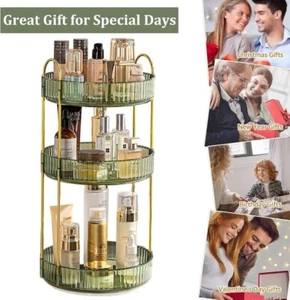 360 Rotating Makeup Organizer Large Perfume Cosmetics Organizer Beauty Organizer - Picture 1 of 12