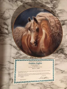 Danbury Mint Golden Lights Noble and Free Horse Porcelain Plate Collection - Picture 1 of 4