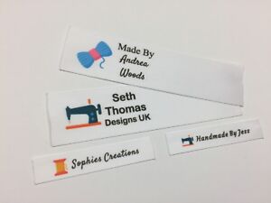 Personalised Sew In Full Colour Motif Name Labels Craft Handmade Made By DIY