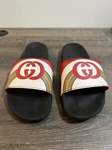 Gucci Mens GG Rubber Rainbow Sandals Size 13 - Italy 548703