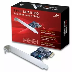 Vantec UGT-ST420R 2-Port SATA II 300 PCIe Host Card with RAID (RAID Controller) - Picture 1 of 6