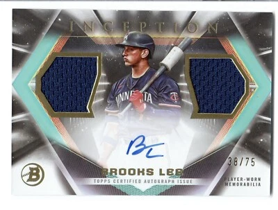2023 Bowman Inception Brooks Lee Dual Relic Patch Auto /75 Minnesota Twins - Image 1 of 2