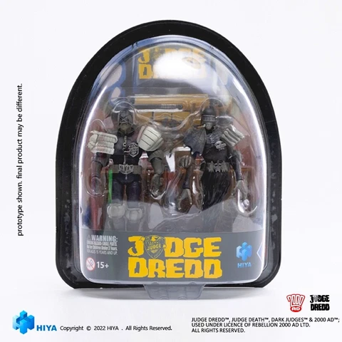 HIYA TOYS SDCC 2022 JUDGE DREDD VS DEATH BLACK & WHITE PX 1:18 FIGURE 2 PACK PX Cover