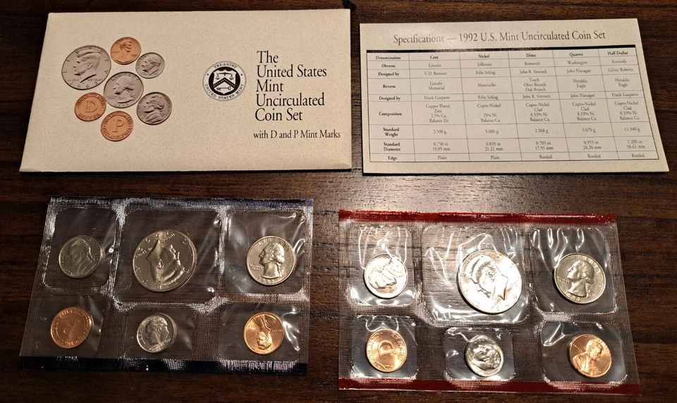1992 Uncirculated Coin Set U.S Mint Original Government Packaging OGP - Image 1 of 1