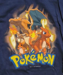 Vintage 1999 Nintendo Pokémon Charmander Charizard Promo T Shirt - Picture 1 of 7