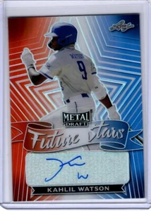KAHLIL WATSON 2021 Leaf Metal Baseball Red White & Blue FUTURE STARS AUTO 2/10 - Picture 1 of 3