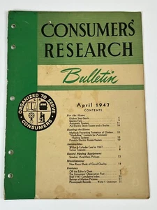 Tucker Torpedo Willys 6-Cylinder Cars 1947 Consumers Research Bulletin Magazine - Picture 1 of 19