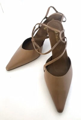 Womens Ann Marino Summer Multi Strapped Neutral Nude Tan Heel Shoe 8 - Image 1 of 3