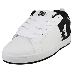 DC Shoes Court Graffik Mens Skate Trainers in White Black - Picture 1 of 8