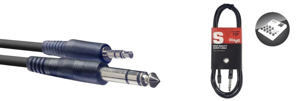 Stagg SAC3MPSBPS Stereo Buchse auf Stereo Mini Jack Kabel, 3 m/10 Fuß