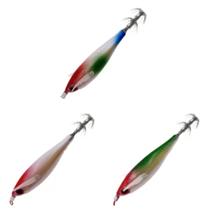 T# Luminous Fishing Lure Squid Jigs Artificial Squid Hook Fish Bait(Red Green Bl - Picture 1 of 8