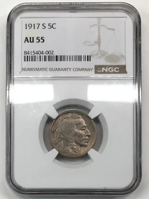 1917 S Buffalo Nickel NGC AU-55 - Image 1 of 4