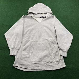 Vintage Champion Reverse Weave Hoodie Mens L Gray 80S Warm Up Parka Sweatshirt - Picture 1 of 10