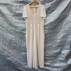 Apricot White Lace Short Sleeve Jumpsuit UK 18 XXL New with tags r.r.p £40 - Picture 1 of 16