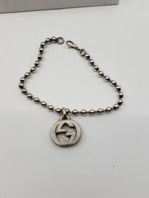 gucci interlocking g ss boule bracelet 7.5" sterling silver .925 $380 - Image 1 of 4