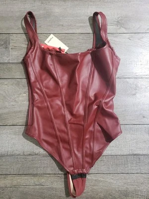 Body modelador de renda de couro sintético Popilush controle de barriga tanga aro tamanho M - Imagem 1 de 4