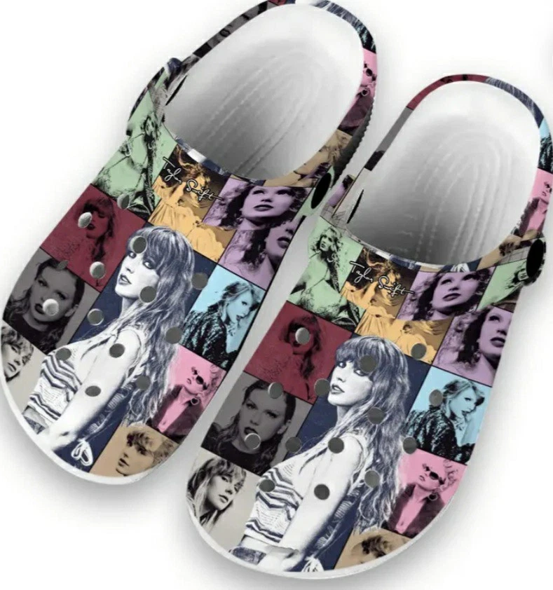 Taylor Swift The Eras Tour Taylor Clogs Slippers Sandals Size 4 & FREE Mouse Mat