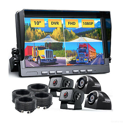 10.1  DVR Monitor 4CH Realtime Vehicle Rear View Recording Camera Truck IPoster • 240.19€