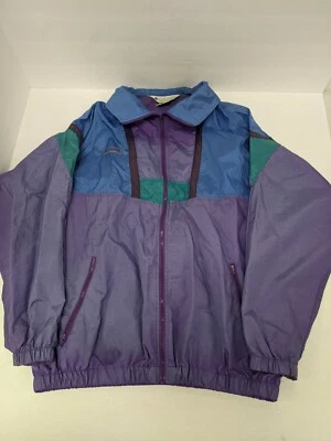 Chaqueta cortavientos vintage para mujer Columbia talla L color púrpura y azul (L107) Foto 1 de 4