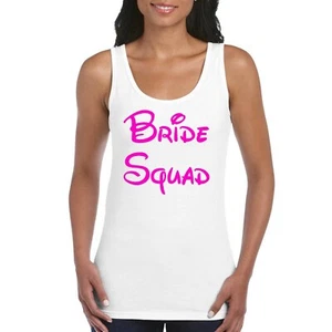 Hen Party Squad Neon Pink Personalised Women's Ladies Tank Top Vest T Shirt - Picture 1 of 2