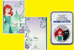 2015 Niue 1 Oz Colorized Disney Princess ARIEL NGC PF70 UC ER mint box/coa - Picture 1 of 4