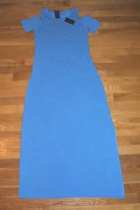 NWT Womens DESIGN HISTORY Regatta Blue Cold Shoulder Maxi Dress Size L Large - Picture 1 of 3