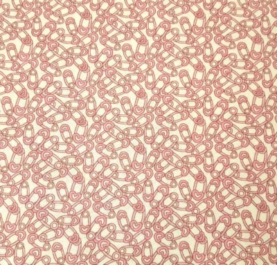 Alfileres de pañales Baby Talk BTY Benartex rosa blanco Foto 1 de 3