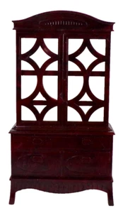 Ideal China Cabinet Dollhouse Furniture 1:12 Brown Hard Plastic I-979 1950s #8 - Bild 1 von 7
