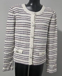 ST. JOHN Collection weiß/rot/blau ungefütterte Strickjacke Gr: XL - Bild 1 von 4