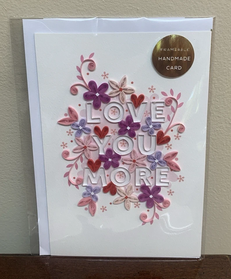 Feliz Día de San Valentín Rosa Amor Floral Enmarcable Firma Sello Tarjeta Foto 1 de 2