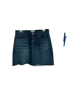 J Crew Denim Raw Edge Hem Mini Skirt Sz 27 - Picture 1 of 4
