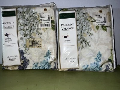 "Croscill Charleston Garden Blouson Cenefa Nuevo de Lote Antiguo Juego de 2 Globos 93""W x 15""L" Foto 1 de 4