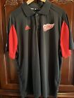Adidas Detroit Red Wings Polo Shirt Climachill Men’s XL Black And Red