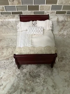Vintage OOAK handmade Bed Artisan Dollhouse Miniature 1:12 - Picture 1 of 8